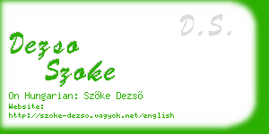 dezso szoke business card