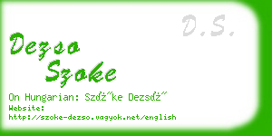 dezso szoke business card